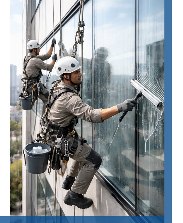 Мойка окон альпинистами в Новотроицке от 4711 р. | ВЫСОТНИК-Нвт