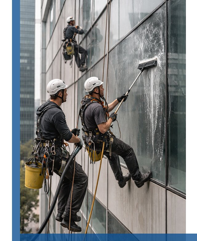 Профессиональная высотная мойка фасадов зданий в Новотроицке