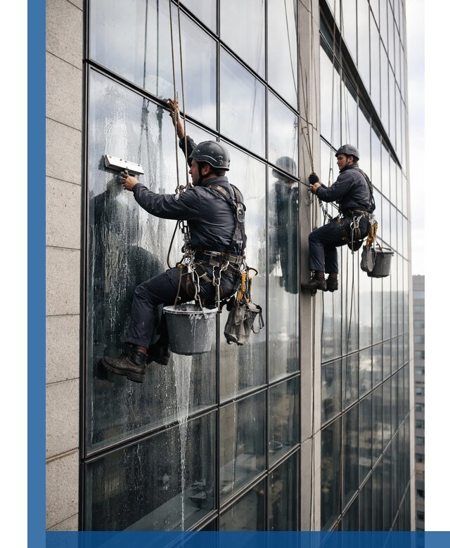 Профессиональная мойка стеклянных фасадов зданий в Новотроицке