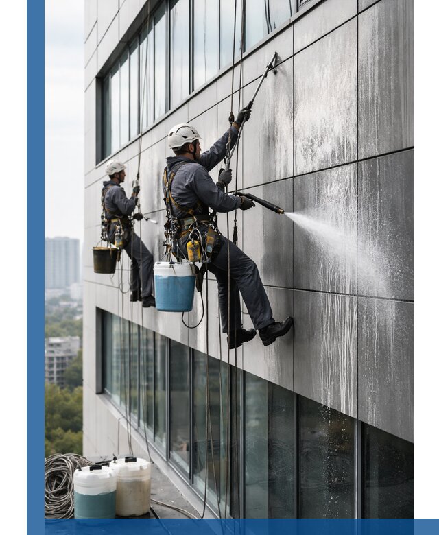 Профессиональная мойка вентилируемых фасадов в Новотроицке