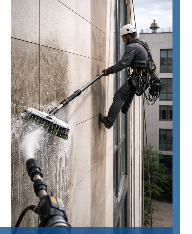 Мойка фасада из керамогранита в Новотроицке от 314 р. | ВЫСОТНИК-Нвт