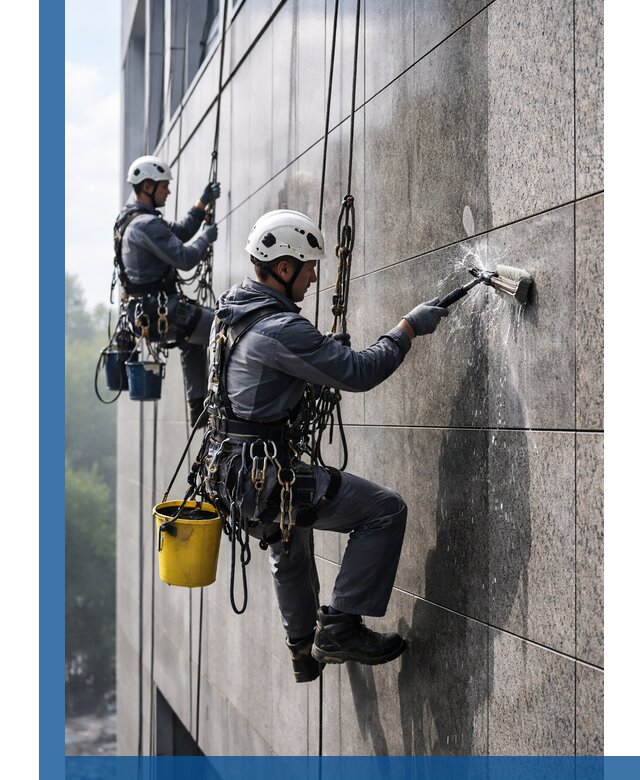 Профессиональная мойка фасада из керамогранита в Новотроицке