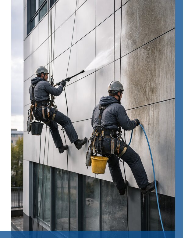 Мойка фасада из композита в Новотроицке по цене от 314 р. | ВЫСОТНИК-Нвт