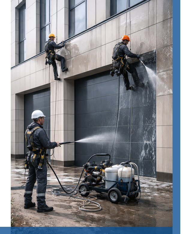 Послестроительная мойка фасада в Новотроицке от 314 р. | ВЫСОТНИК-Нвт