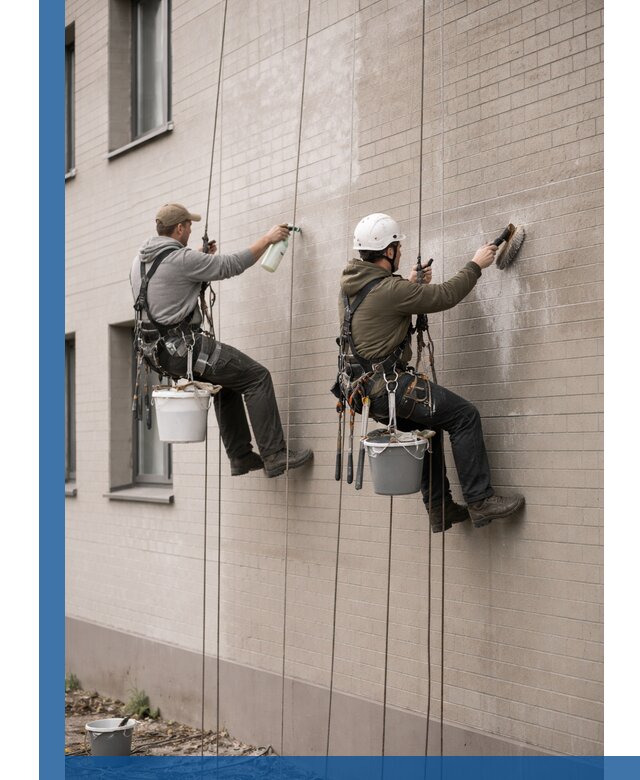 Удаление высолов с фасада зданий в Новотроицке без повреждений и следов