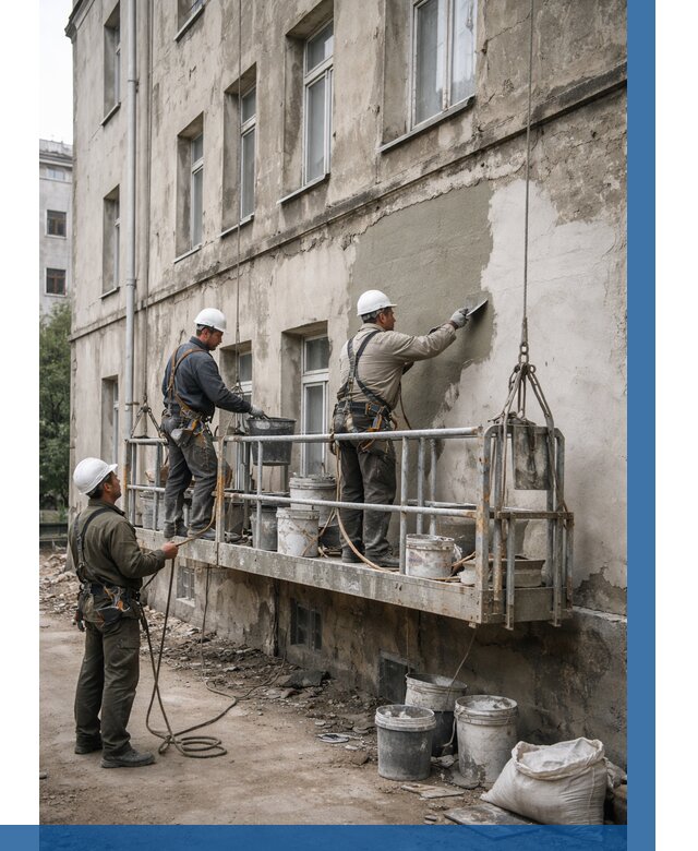 Капитальный ремонт фасада в Новотроицке от 4397 р. | ВЫСОТНИК-Нвт