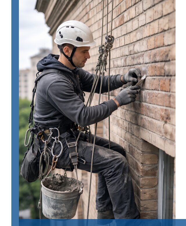 Качественный ремонт кирпичной кладки фасада в Новотроицке с гарантией