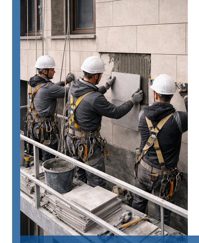 Ремонт облицовки фасада плиткой в Новотроицке с гарантией