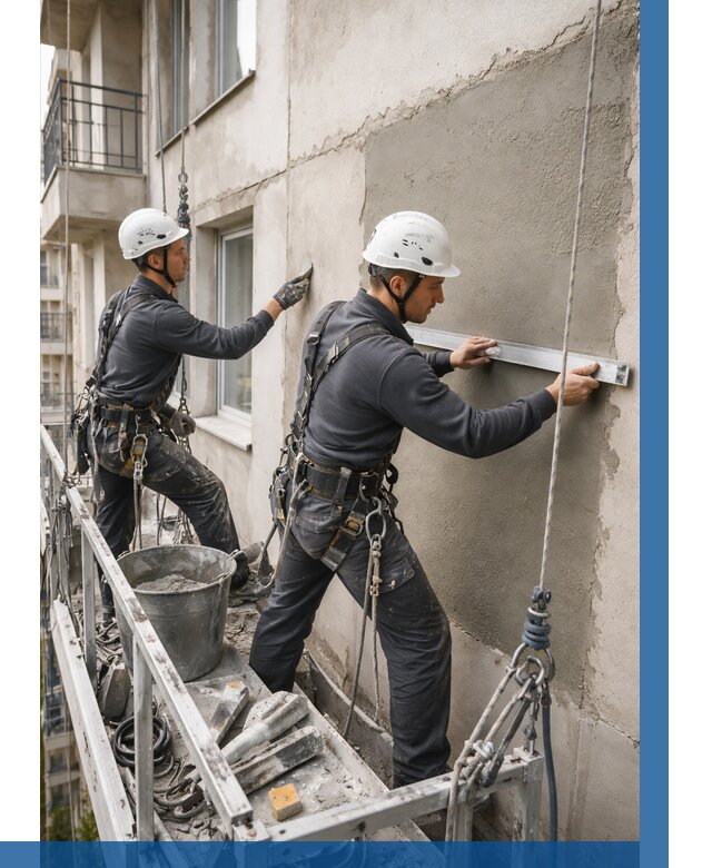 Штукатурка фасада на высоте в Новотроицке от 942 р. | ВЫСОТНИК-Нвт