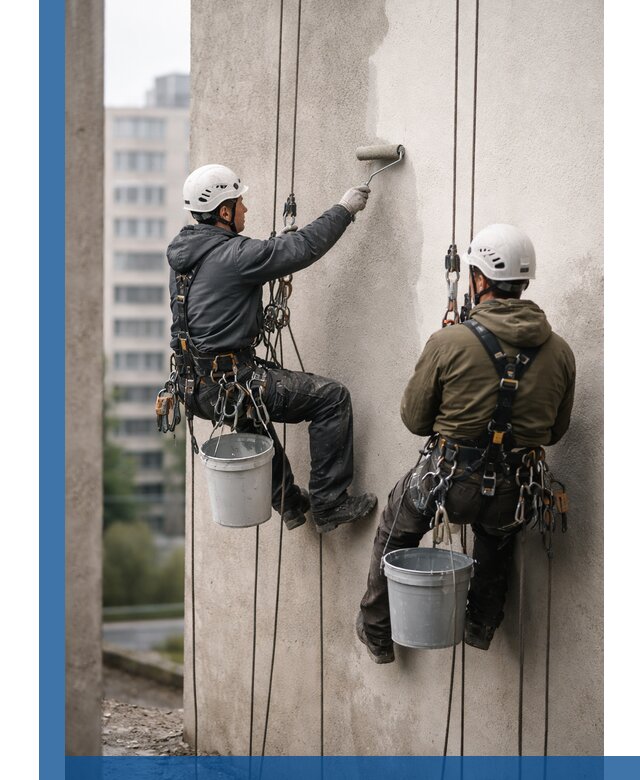 Покраска фасадов высотными альпинистами в Новотроицке с гарантией