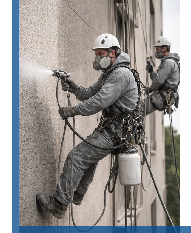 Безвоздушная покраска фасадов зданий в Новотроицке профессионально