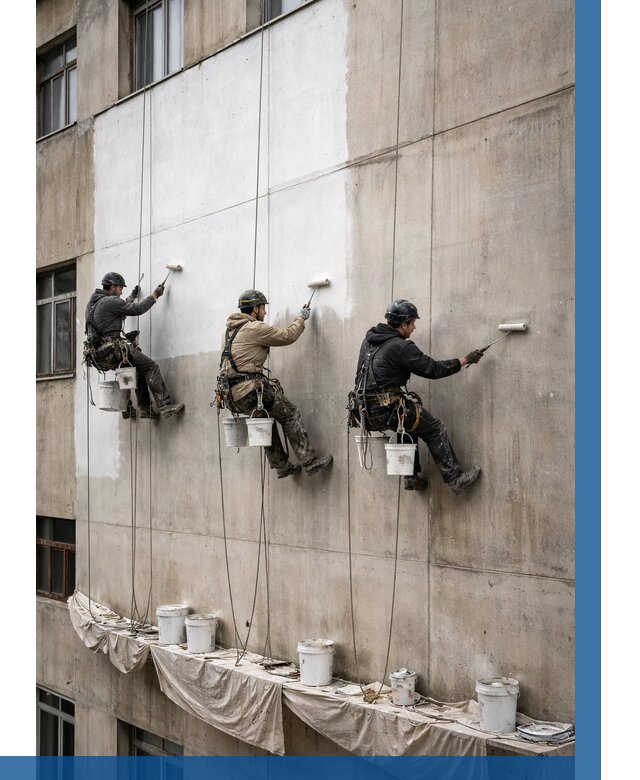 Покраска бетонного фасада в Новотроицке от 366 р за м2 | ВЫСОТНИК-Нвт