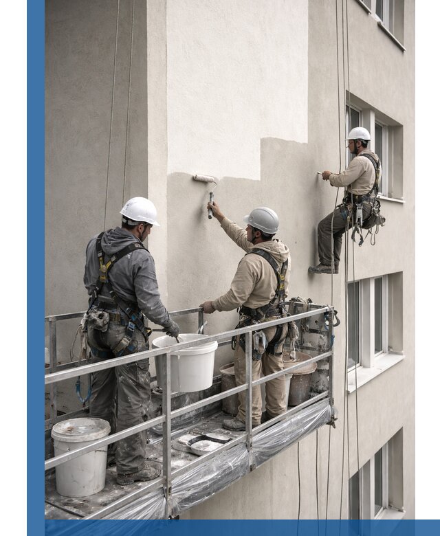 Покраска оштукатуренного фасада в Новотроицке под ключ с гарантией