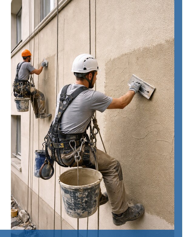 Декоративная штукатурка фасада в Новотроицке от 1256 р. | ВЫСОТНИК-Нвт