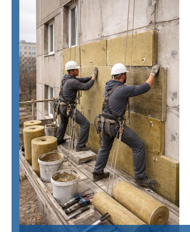 Утепление фасада минватой в Новотроицке под ключ с гарантией