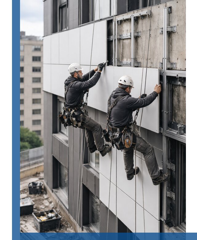 Монтаж композитных панелей фасада в Новотроицке под ключ