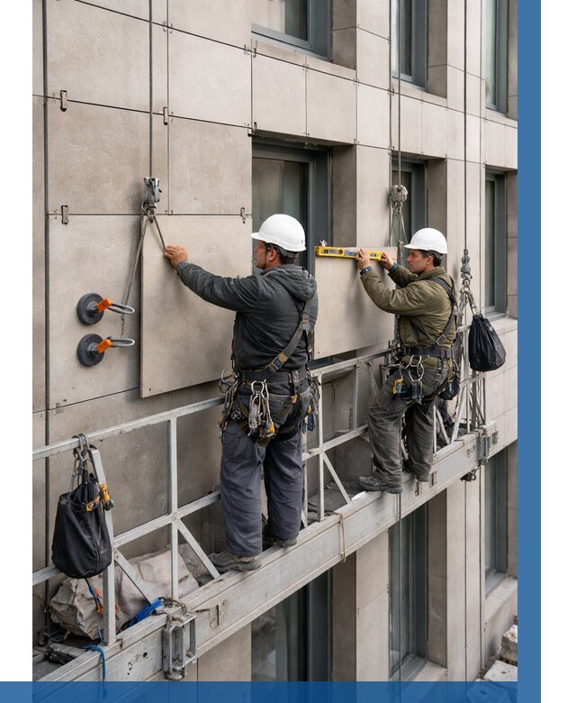 Монтаж керамогранита на фасад в Новотроицке от 2617 р. | ВЫСОТНИК-Нвт