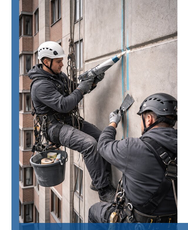 Вторичная герметизация швов фасада и кровли в Новотроицке