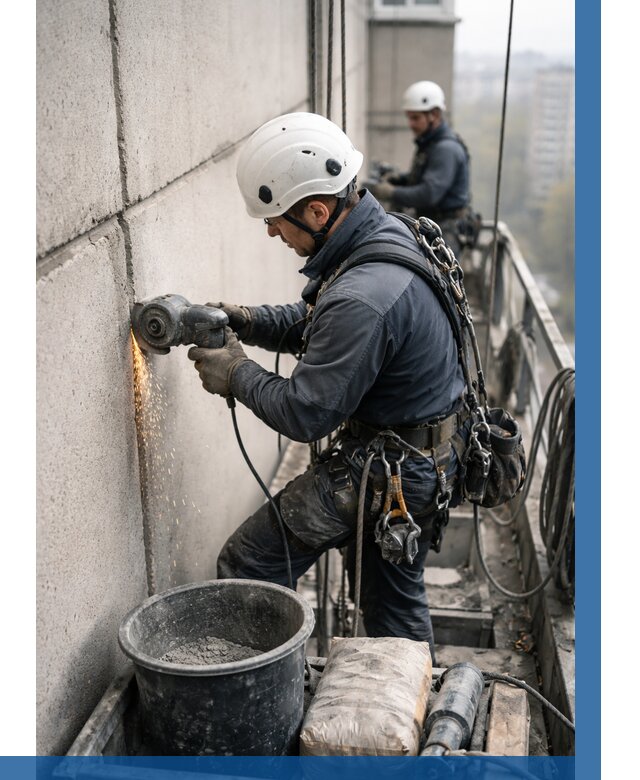 Штробление межпанельных швов в Новотроицке от 1256 р. | ВЫСОТНИК-Нвт