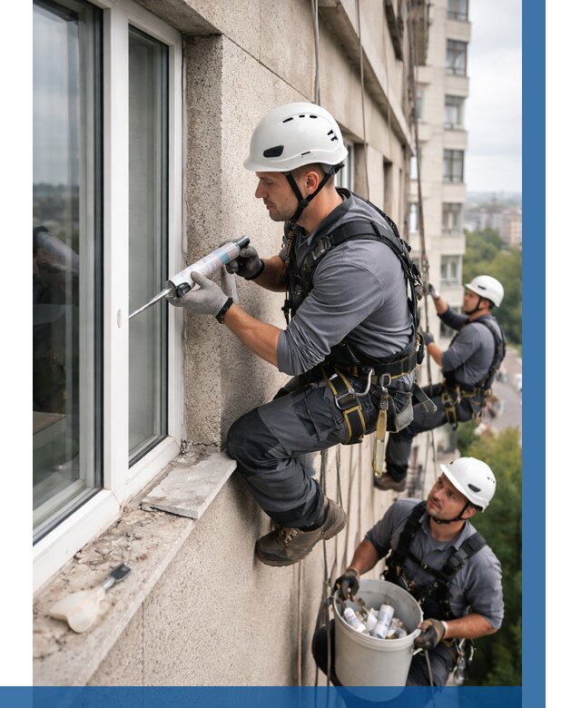 Герметизация оконных швов снаружи в Новотроицке от 1570 р. | ВЫСОТНИК-Нвт