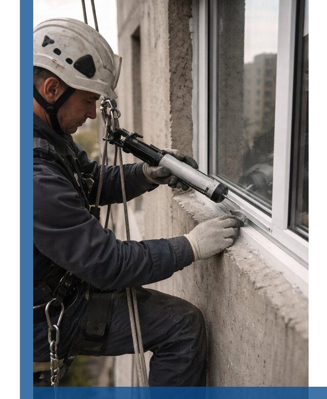 Герметизация оконных швов снаружи в Новотроицке профессионально