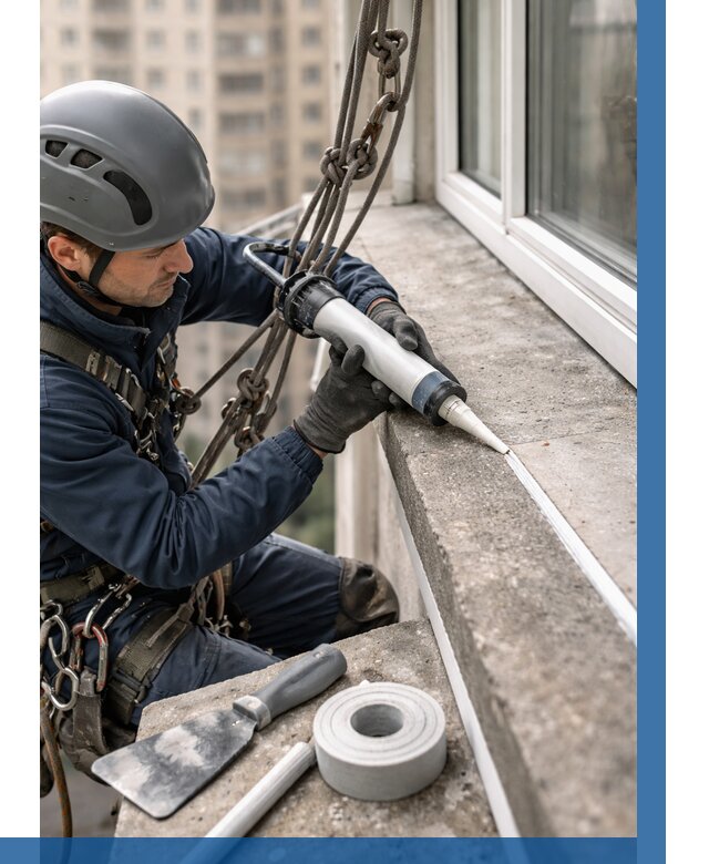 Герметизация балконного козырька в Новотроицке от 4711 р. | ВЫСОТНИК-Нвт