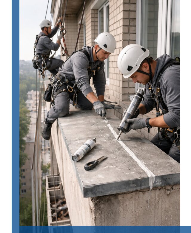 Герметизация балконного козырька в Новотроицке профессионально