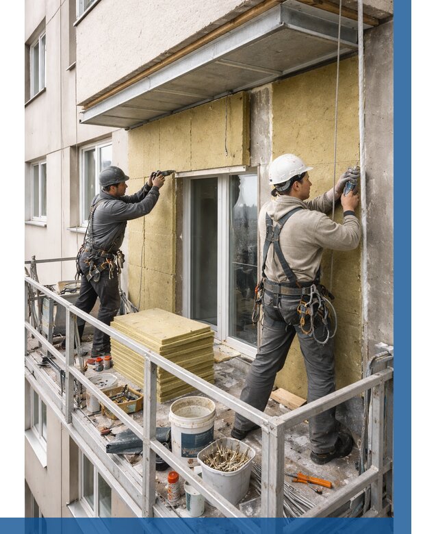 Утепление балкона снаружи в Новотроицке от 1675 р. под ключ ВЫСОТНИК-Нвт