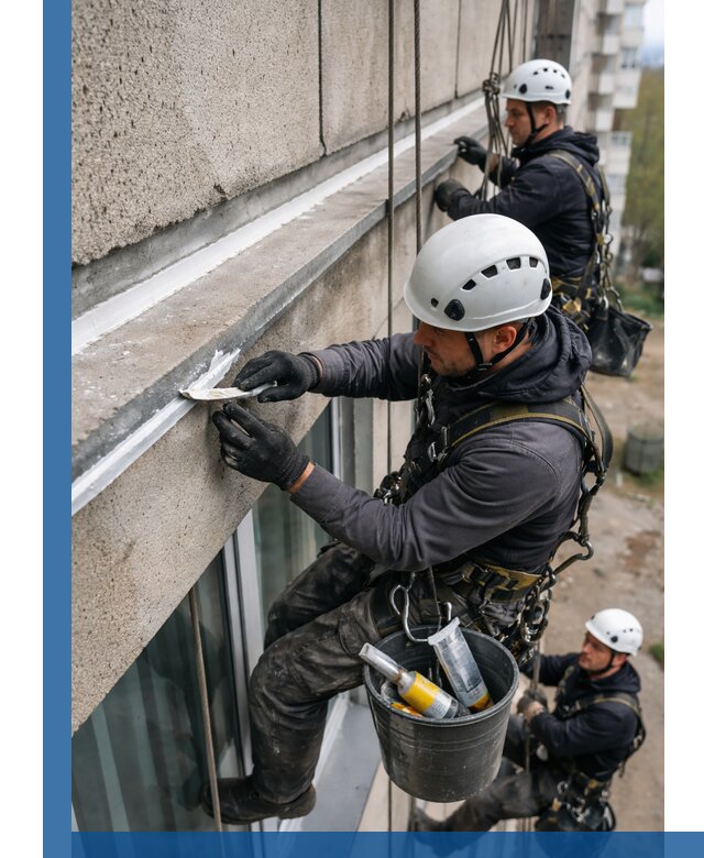 Герметизация примыкания балкона в Новотроицке под ключ с гарантией