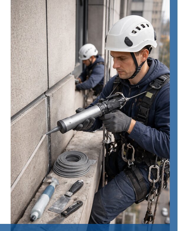 Герметизация деформационных швов фасада в Новотроицке от 733 | ВЫСОТНИК-Нвт