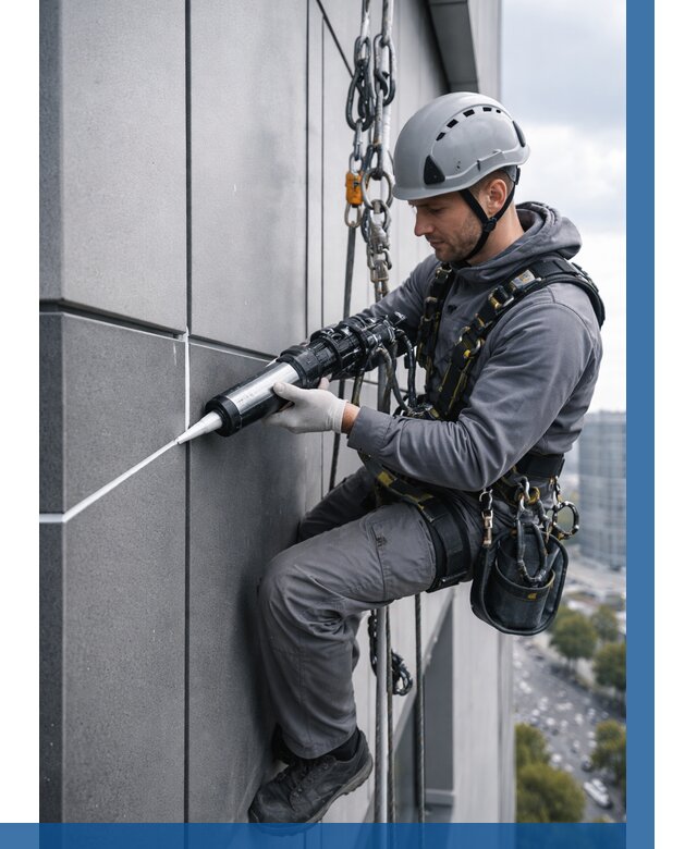 Герметизация стыков фасадных панелей в Новотроицке от 6804 р.| ВЫСОТНИК-Нвт