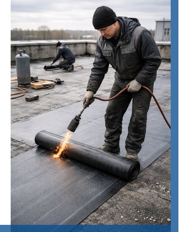 Ремонт наплавляемой кровли в Новотроицке от 733 р. | ВЫСОТНИК-Нвт