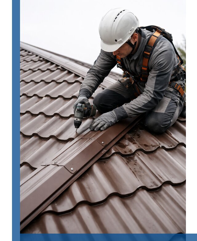 Ремонт металлочерепицы на крыше в Новотроицке профессионально