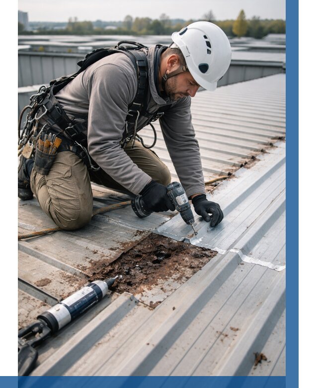 Ремонт профнастила на кровле в Новотроицке от 733 р. | ВЫСОТНИК-Нвт