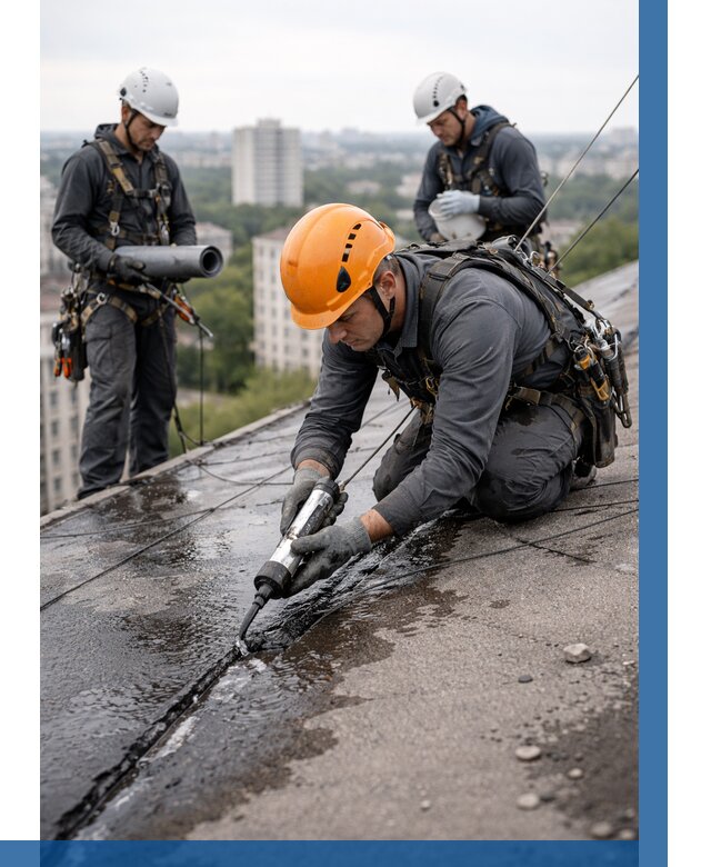 Устранение протечек кровли в Новотроицке от 12562 р. | ВЫСОТНИК-Нвт