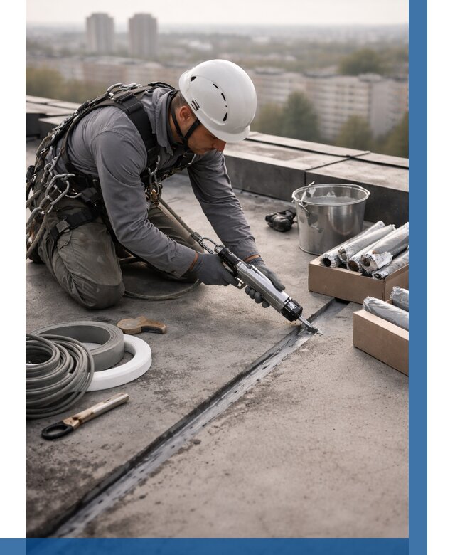 Герметизация швов кровли в Новотроицке от 471 р./м2 | ВЫСОТНИК-Нвт