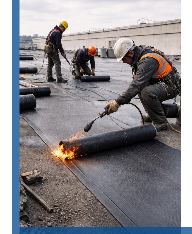 Монтаж наплавляемой кровли в Новотроицке профессионально