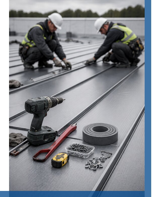 Монтаж фальцевой кровли в Новотроицке от 1884 р. | ВЫСОТНИК-Нвт