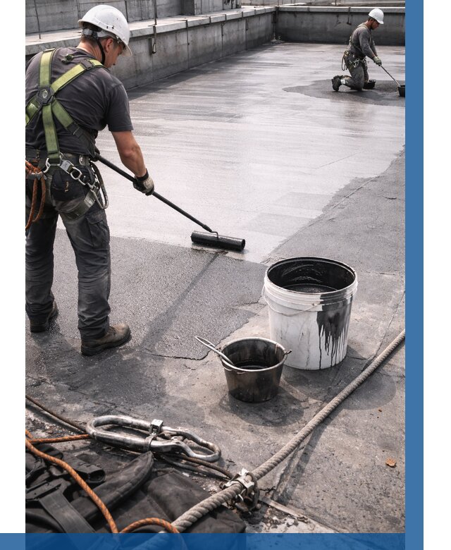 Гидроизоляция кровли жидкой резиной в Новотроицке от 523 р. | ВЫСОТНИК-Нвт