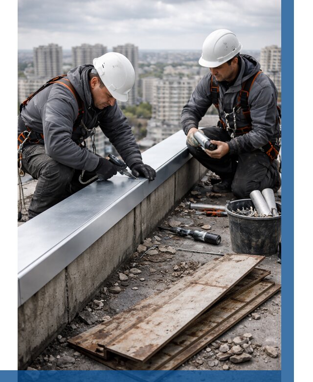 Замена парапетных крышек под ключ в Новотроицке от 1256 р. | ВЫСОТНИК-Нвт