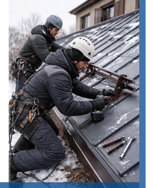 Монтаж снегозадержателей в Новотроицке от 471 р. | ВЫСОТНИК-Нвт