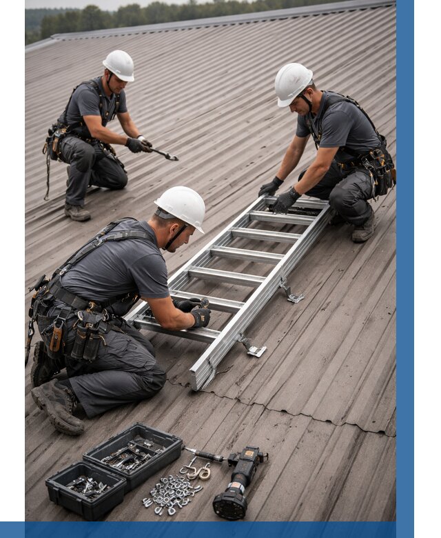 Монтаж кровельной лестницы в Новотроицке от 4711 р. | ВЫСОТНИК-Нвт