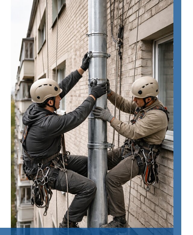 Замена водосточных труб в Новотроицке от 6804 р. | ВЫСОТНИК-Нвт