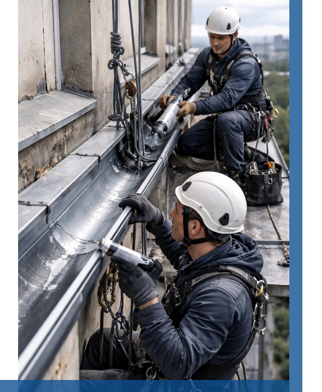 Ремонт водосточных желобов в Новотроицке от 6804 р. | ВЫСОТНИК-Нвт