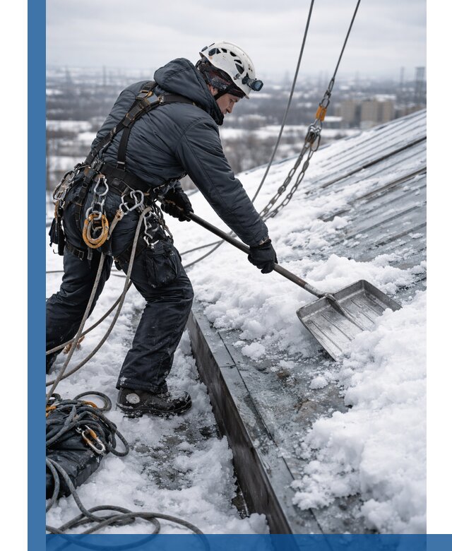 Профессиональная очистка кровли от снега и наледи в Новотроицке