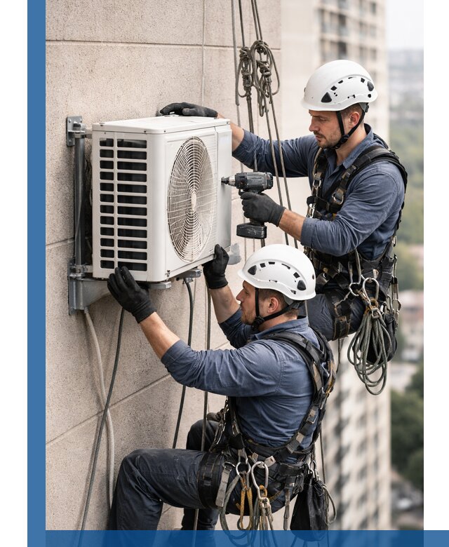 Монтаж внешнего блока кондиционера в Новотроицке установка и крепление