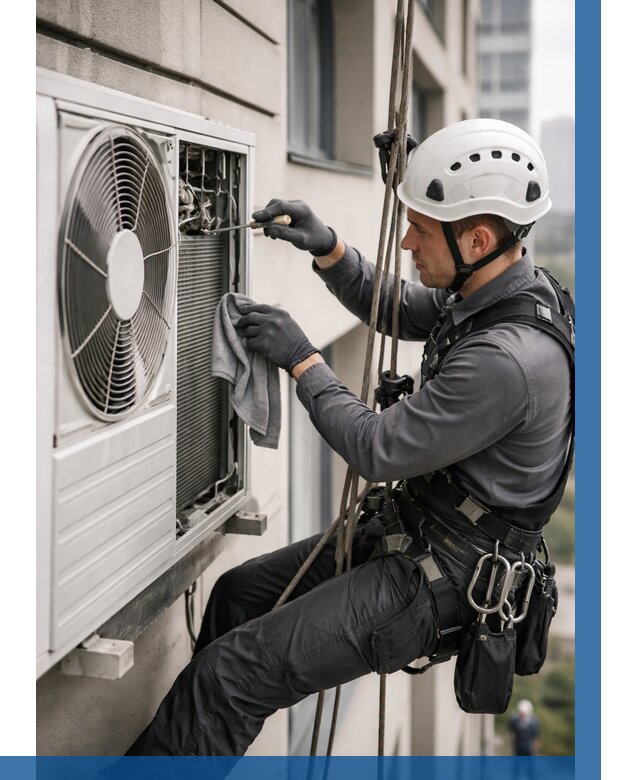 Обслуживание внешнего блока кондиционера в Новотроицке от 2826 р.ВЫСОТНИК-Нвт