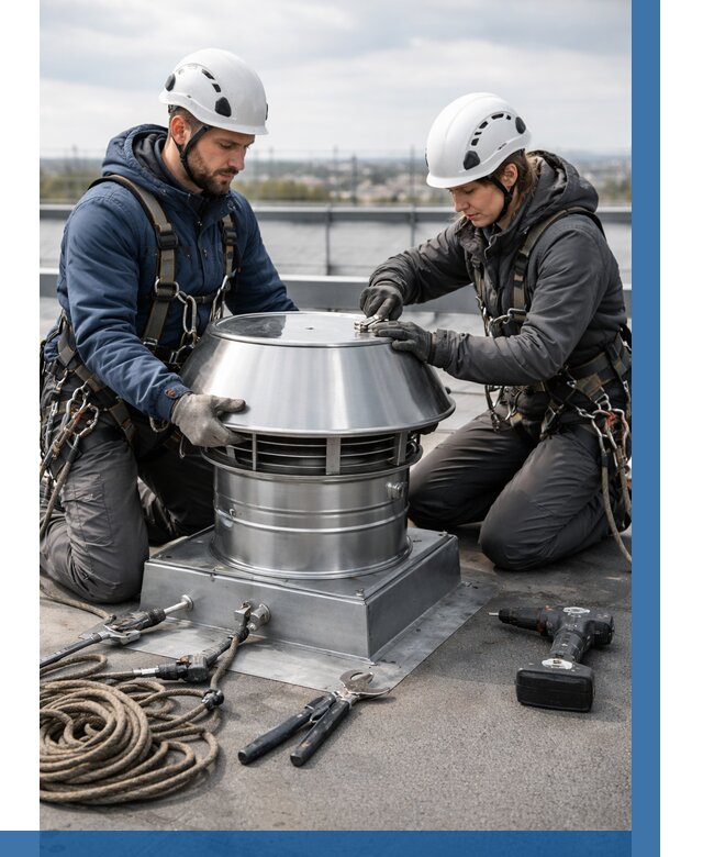 Установка дефлекторов на кровле в Новотроицке от 4711 р. | ВЫСОТНИК-Нвт