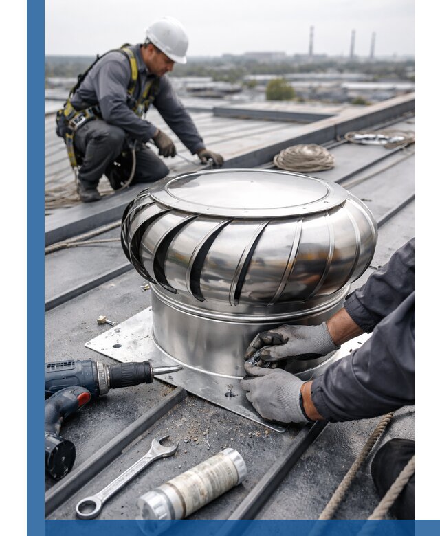 Установка дефлекторов на кровле в Новотроицке профессионально