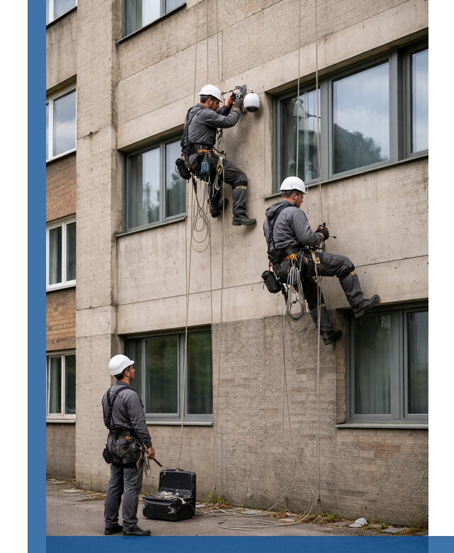 Монтаж фасадных камер видеонаблюдения в Новотроицке под ключ